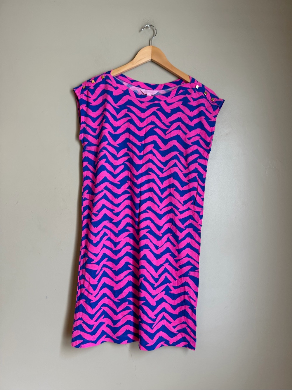 Lilly Pulitzer Dress Womens Xs Robyn Shift I Got Lucky Pop Pink Blue Resortwear